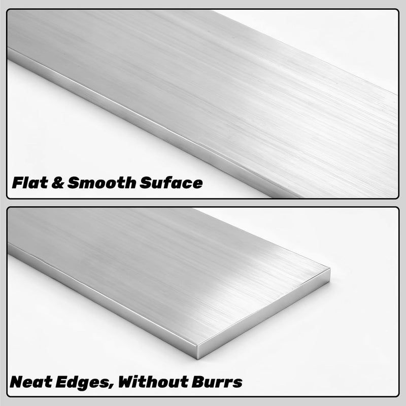 Tlence 4 Pack Aluminum Flat Bars, 1/4" Thickness x 3" Width x 12" Length Aluminums Plate Sheet, 6061 General Purpose Aluminum Rectangular Strip, Square Solid Extruded Metal Slats Mill Stock - Image 3